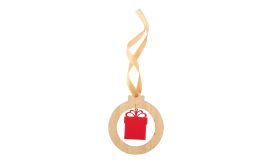 DoubleTree, ornament brad, cutie cadou, natural/roșu