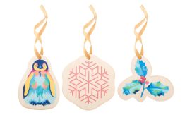 CreaJul Wood, ornament personalizat pentru brad, auriu