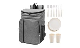 Duonic, Rucsac frigorific pentru picnic, RPET, gri închis