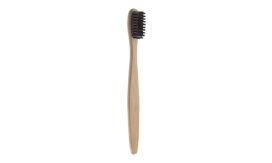 Boohoo Mini, periuță de dinți, pentru copii, din bambus, negru/natural