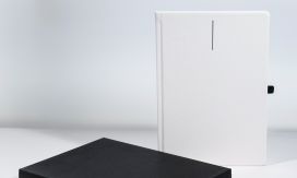 Agenda B5 Ideo White cu file din praf de piatra