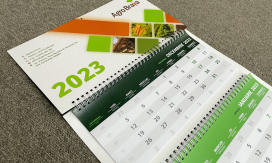 Calendar de perete triptic pliabil, file și spate personalizate